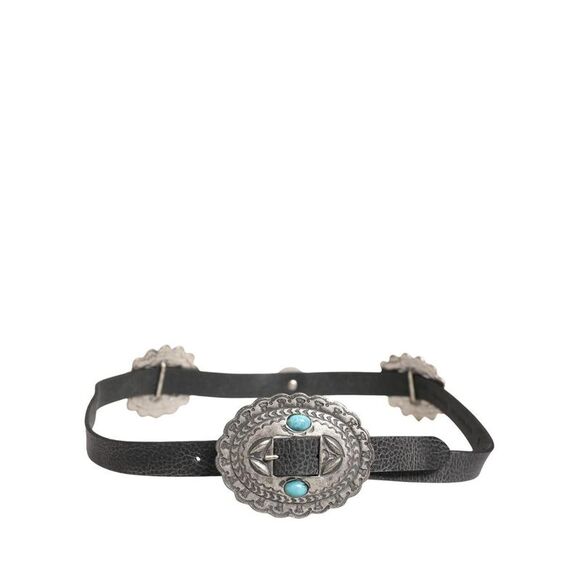 Cavalli Class Leather Embellished Oval Buckle Belt Women Black Belts main image 4